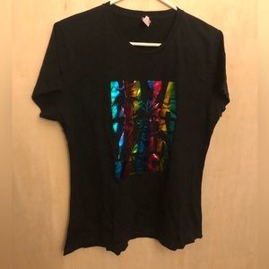 Womens Mexico Colorful Print Black T-Shirt Size L Mexico